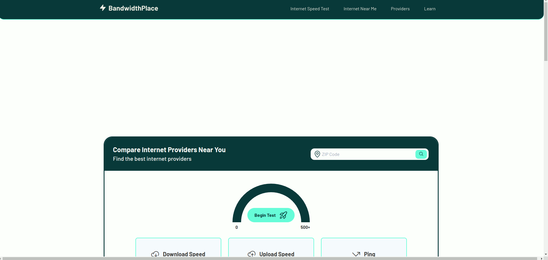 The Bandwidth Place speed test uses probably to much whitespace