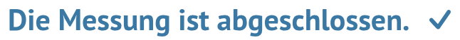 The Breitbandmessung speed test showing the status Die Messung is abgeschlossen