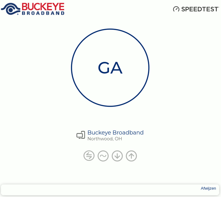 The Buckeye broadband speed test is a standard Ookla clone