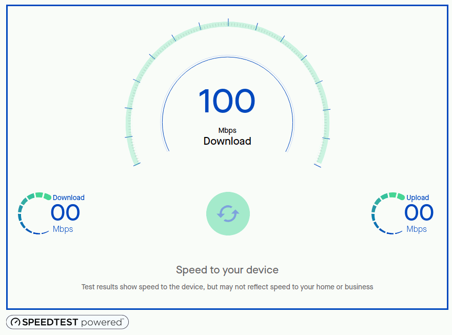 The CenturyLink speed test while running don't have a progress bar