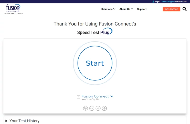 The Fusion Connect speed test plus is an Ookla clone