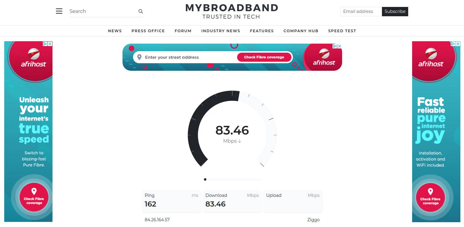 The MyBroadband speed test