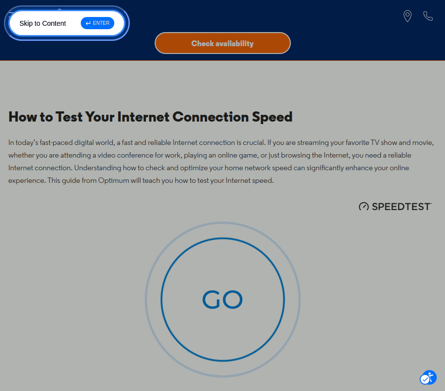 The Optimum speed test