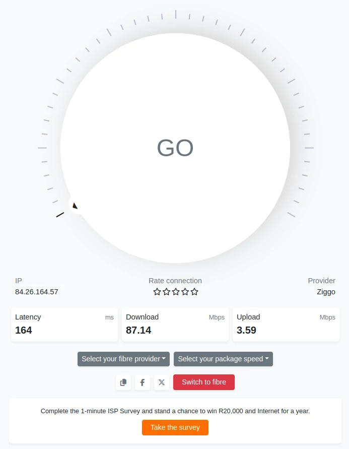 When finished speedtest.co.za speed gives you directly the option to do a retest