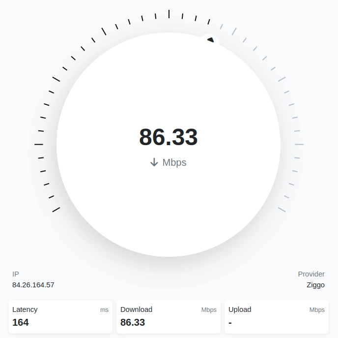 The speedtest.co.za speed shows clearly the current measurement while running