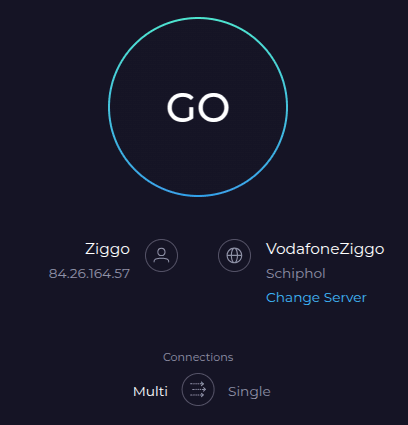 The multi connection option, the Go button has a blue border